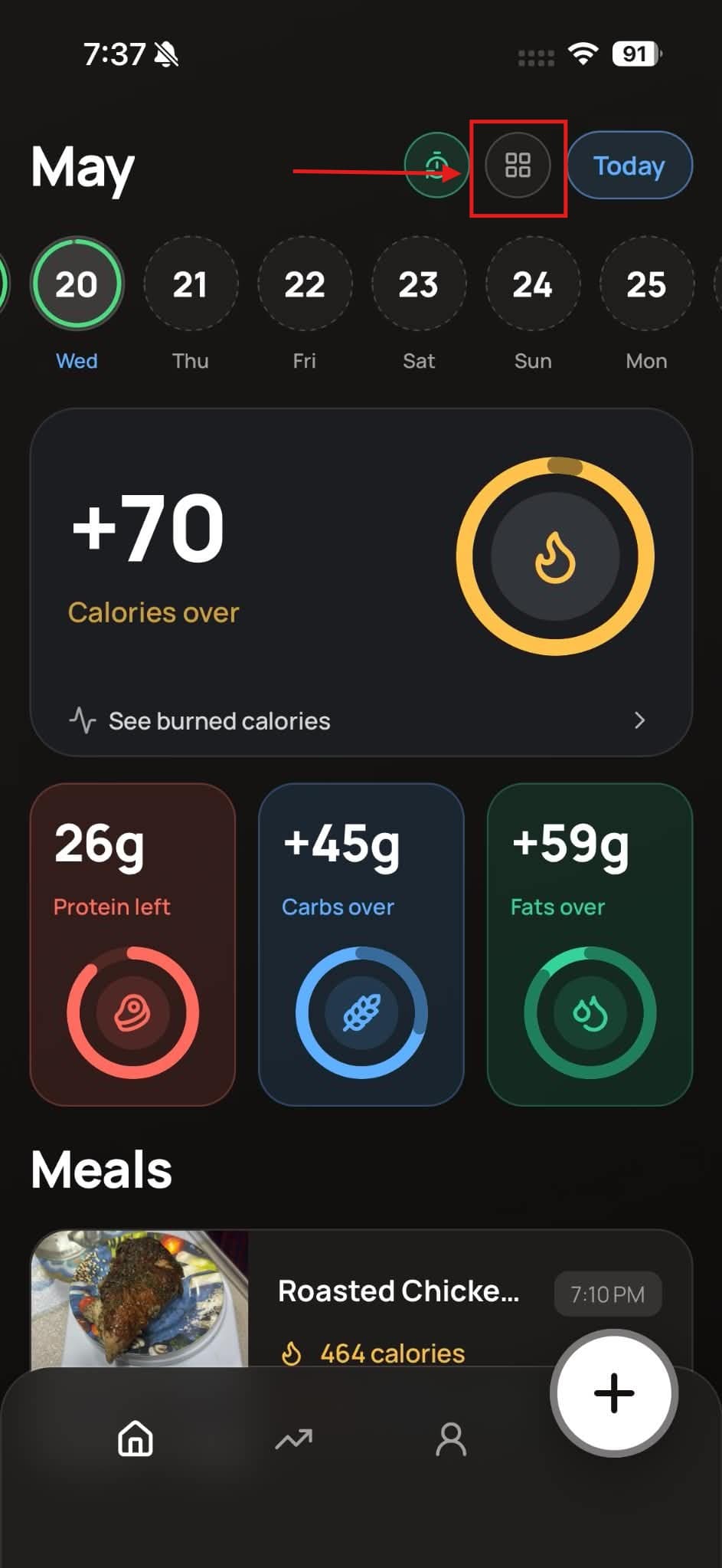 Album button highlight