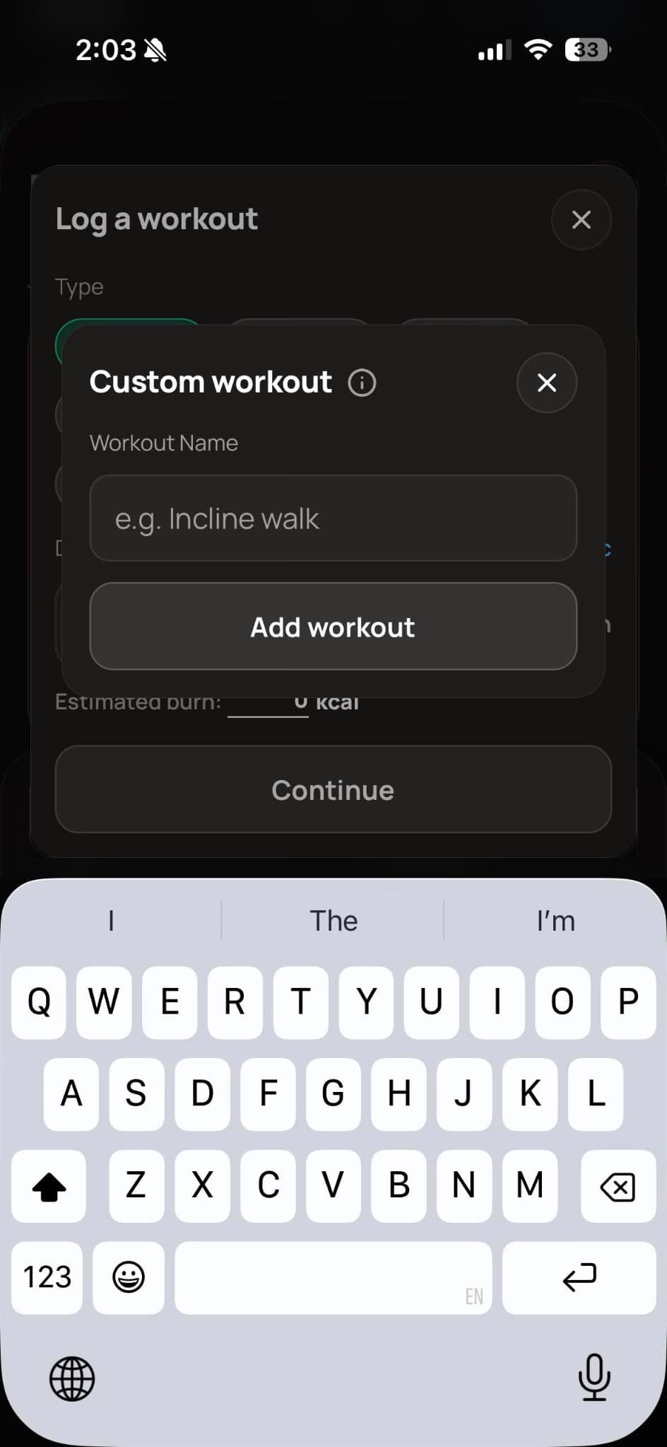 Add custom workout